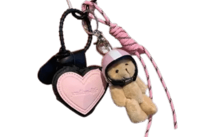 Chaveiro Cachorro Capacete Rosa