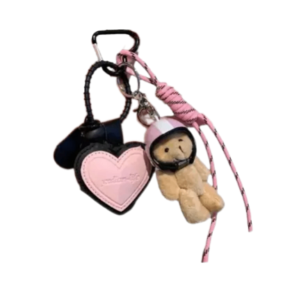 Chaveiro Cachorro Capacete Rosa